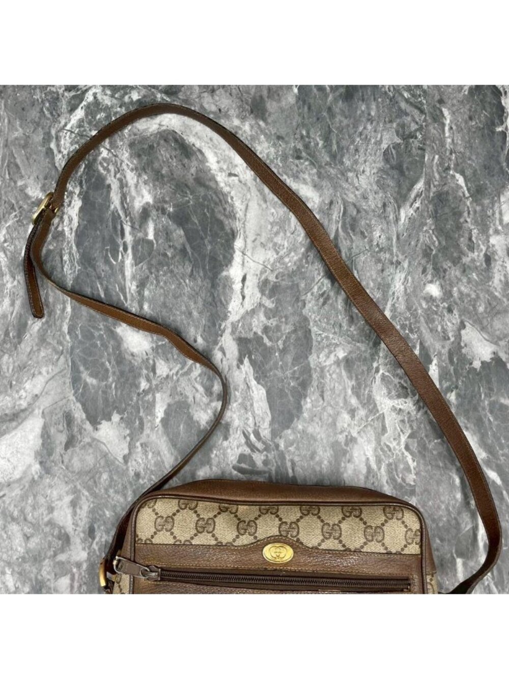 Gucci GG Sherry Line Shoulder Bag Brown Leather - Picture 4 of 10